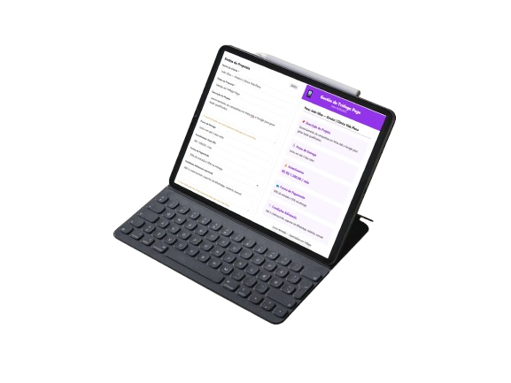 Mockup da proposta no iPad